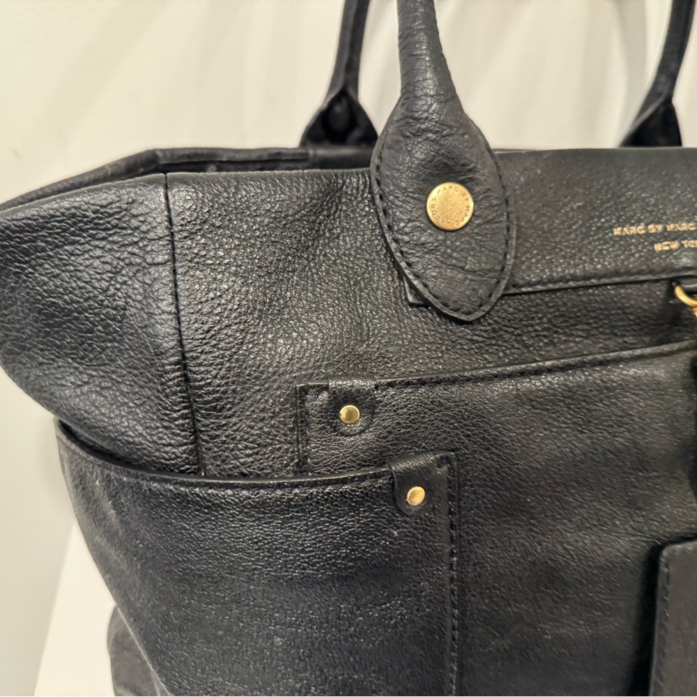 MARC by Marc Jacobs Black Leather Tote Bag - Picture 5 of 13